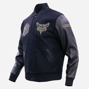 NBA Charlotte Hornets Leather Wool Varsity Logo Athletic Men's 2XL NWT